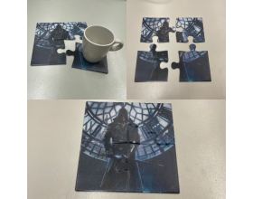 3D printed/wall painted πλαστικό σουβέρ 4τμχ assassins puzzle