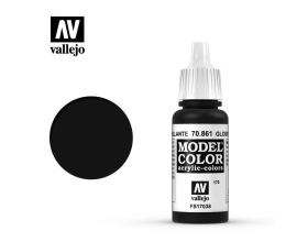 VALLEJO 17ml MODEL COLOR ACRYLIC PAINT - GLOSSY BLACK 70861