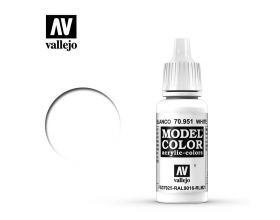 VALLEJO 17ml MODEL COLOR ACRYLIC PAINT - WHITE 70951