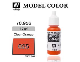 VALLEJO 17ml MODEL COLOR ACRYLIC PAINT - CLEAR ORANGE 70956